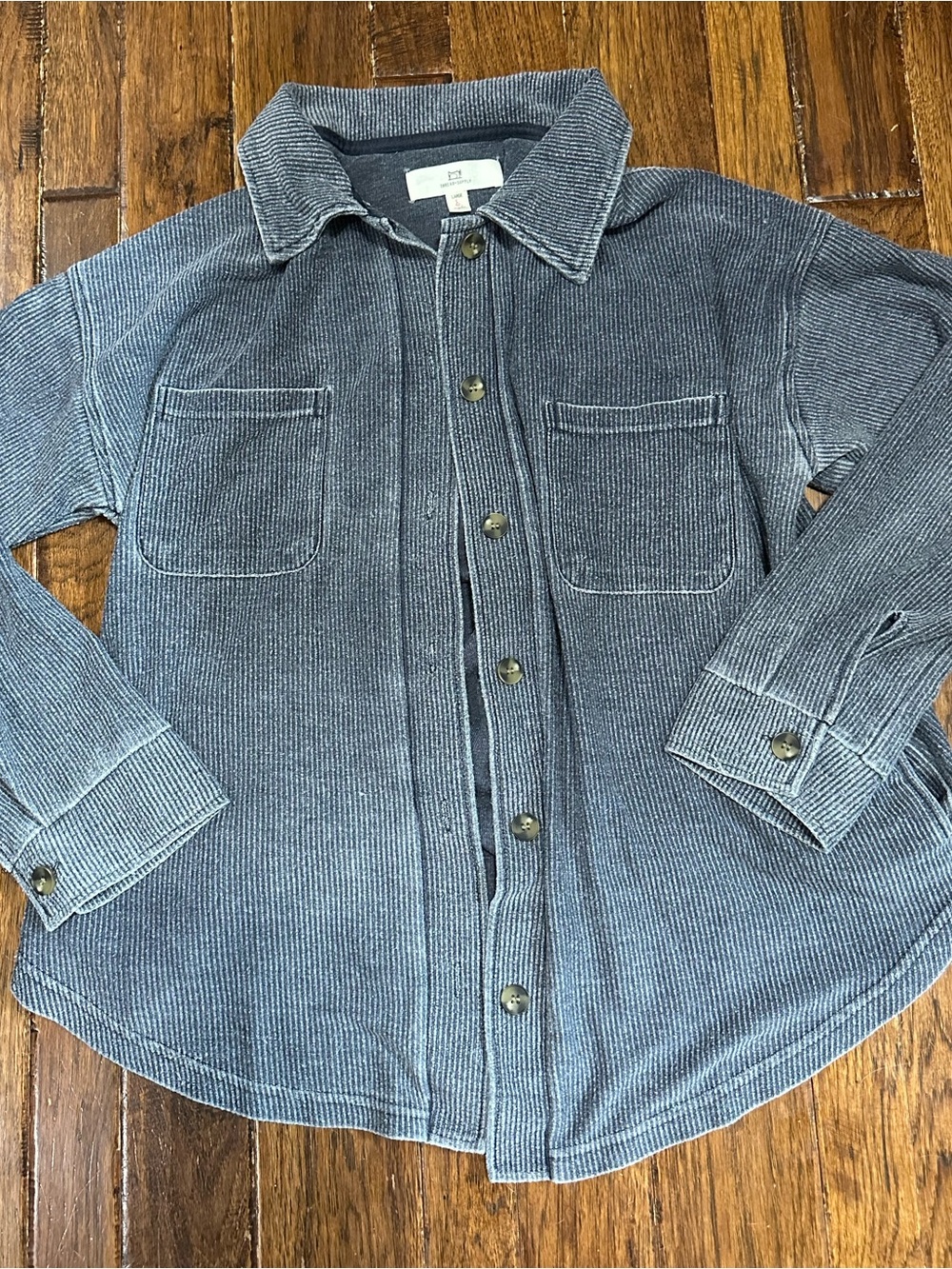 Thread & Supply Ribbed Blue Shacket Size Large